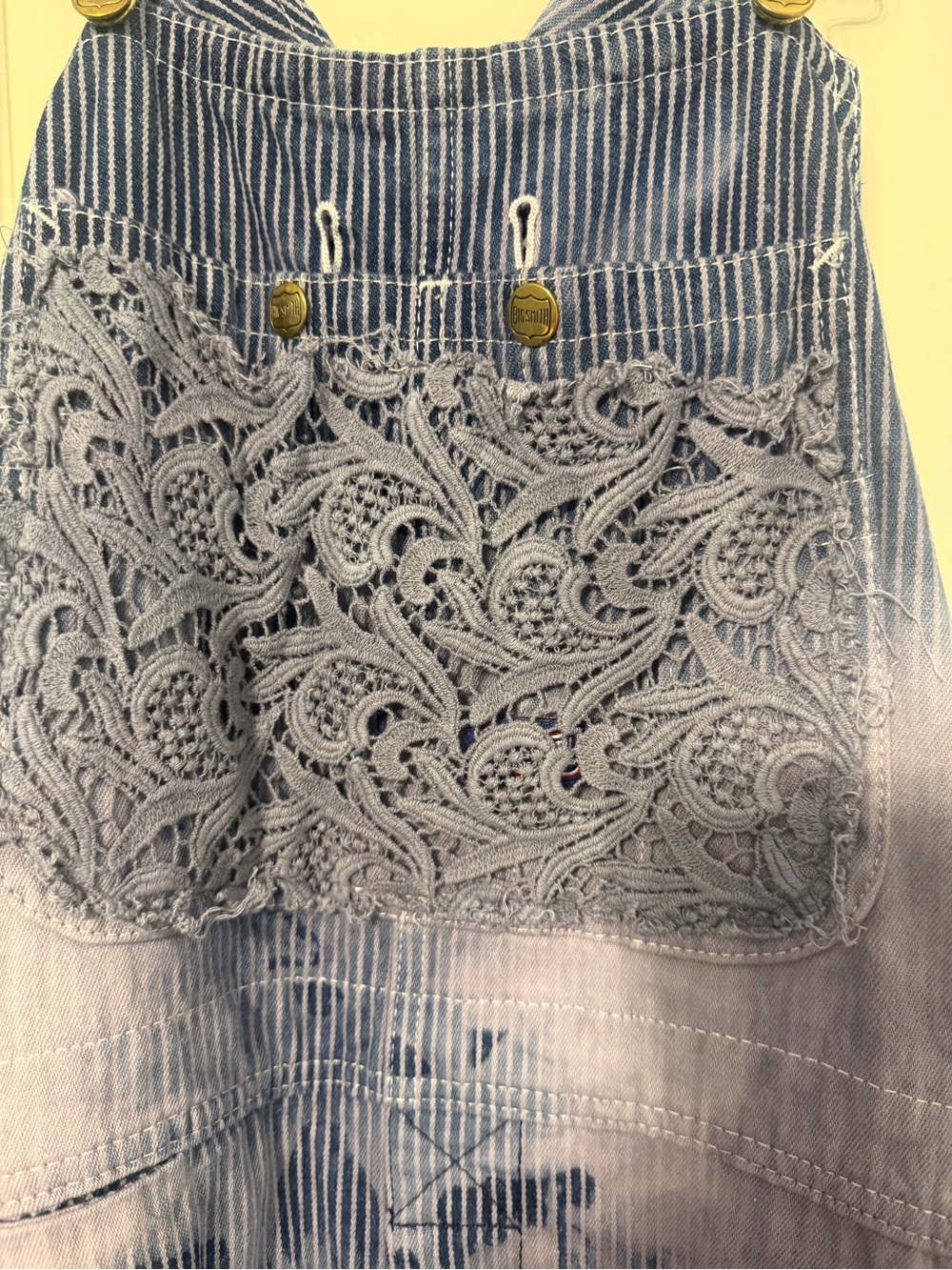 Free People Lavender Patchwork Lace Overalls - Picture 5 of 6